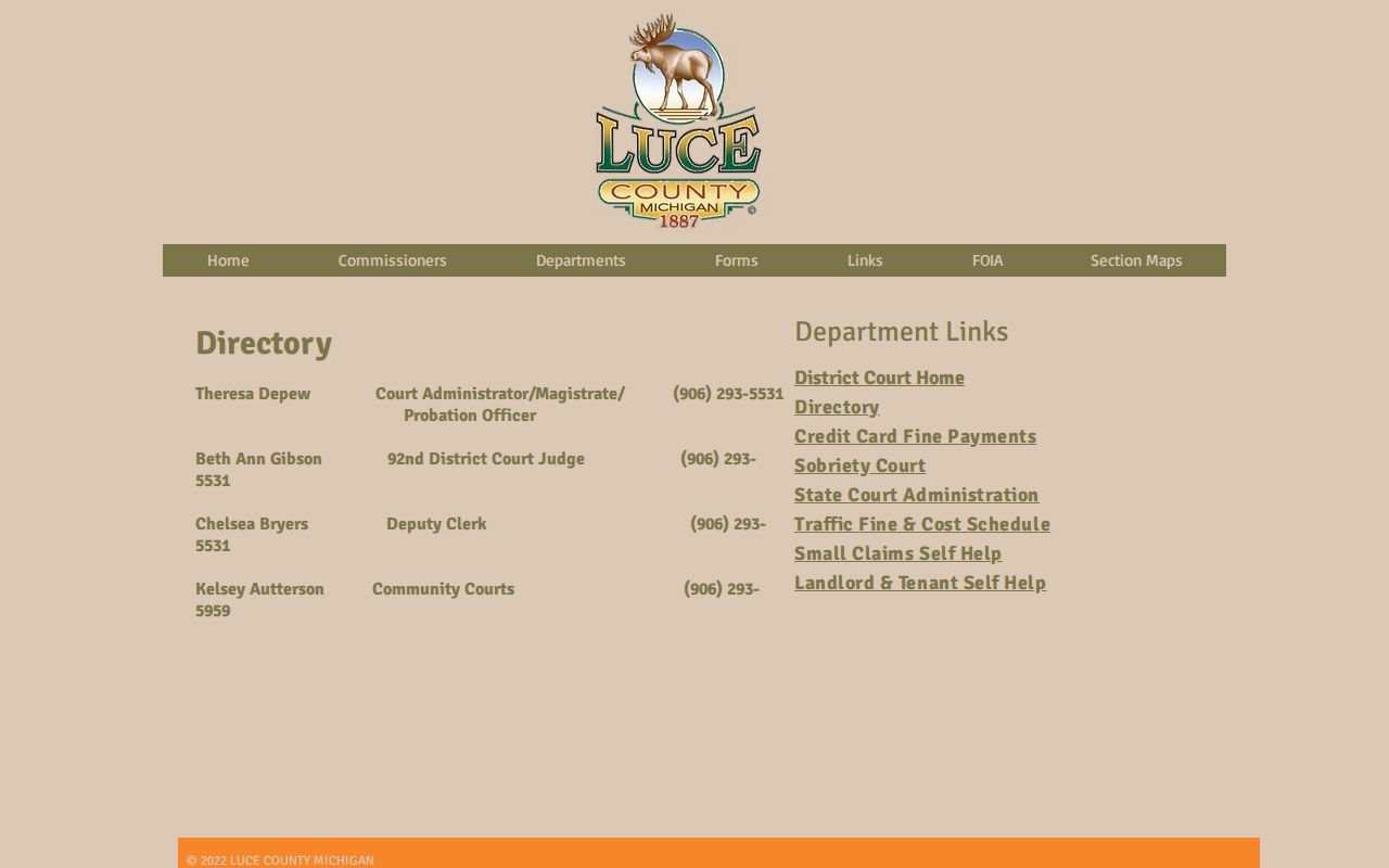 Luce County arrest warrant search: county directory with court administrator and judge contacts