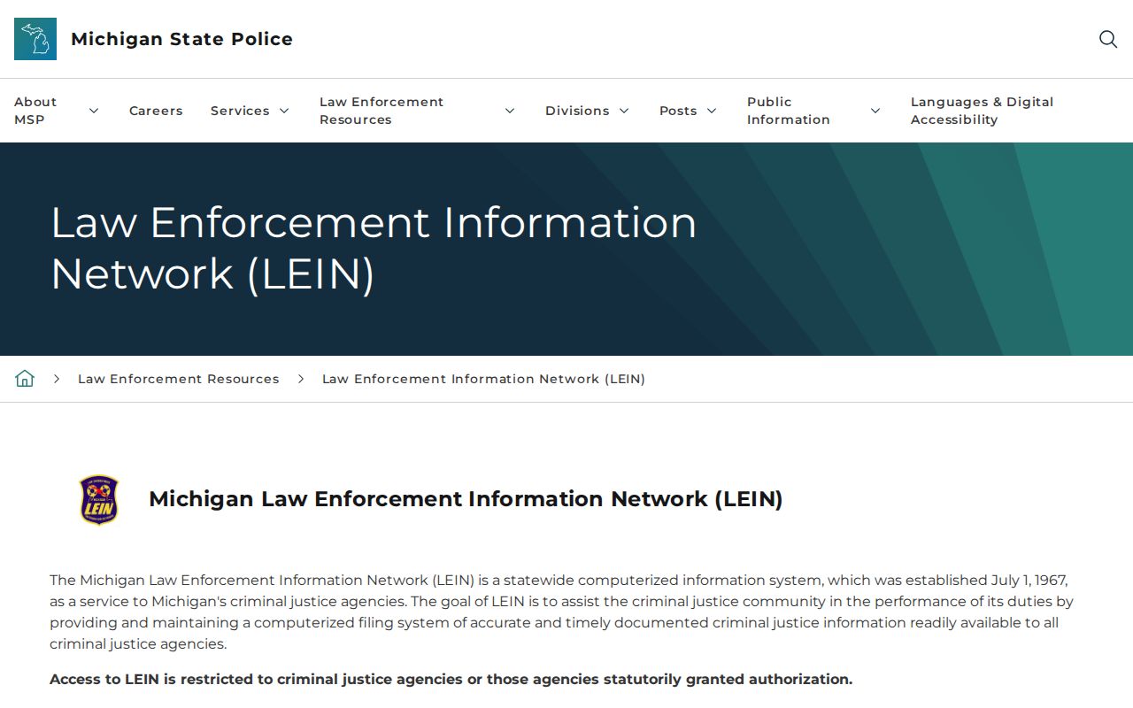Luce County outstanding warrants: state police network access restrictions page