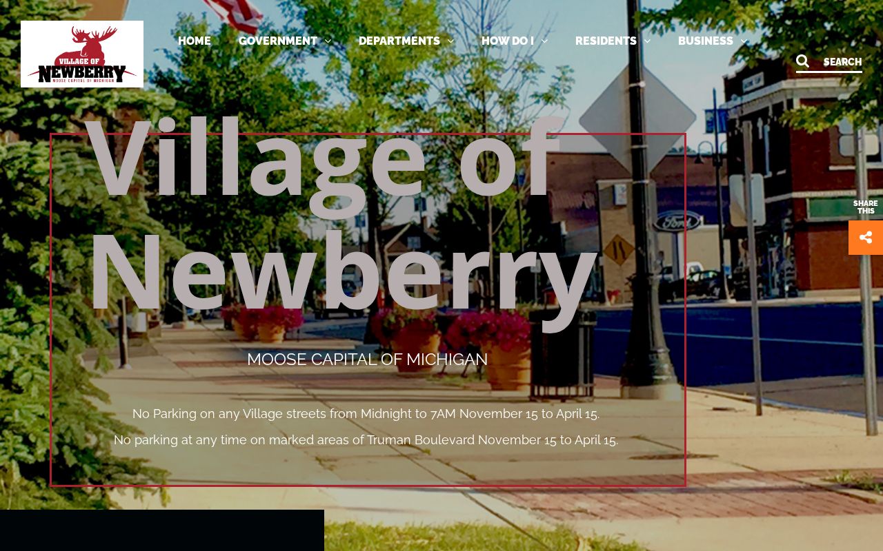 Newberry warrant search: Village of Newberry office contact block and hours